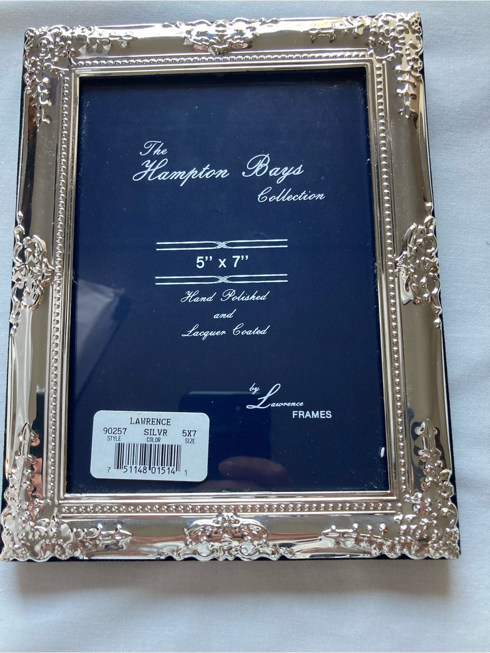 Lawrence Frames by Hampton Bays Collection Silver Ornate 5x7 Picture Frame